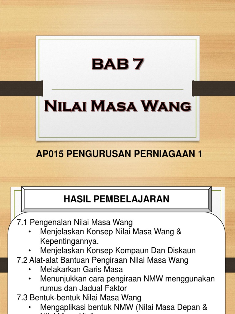 Jadual dan Rumus Nilai Masa Wang | PDF | Pengelolaan Keuangan & Uang