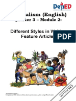 Journalism (English) : Different Styles in Writing Feature Articles