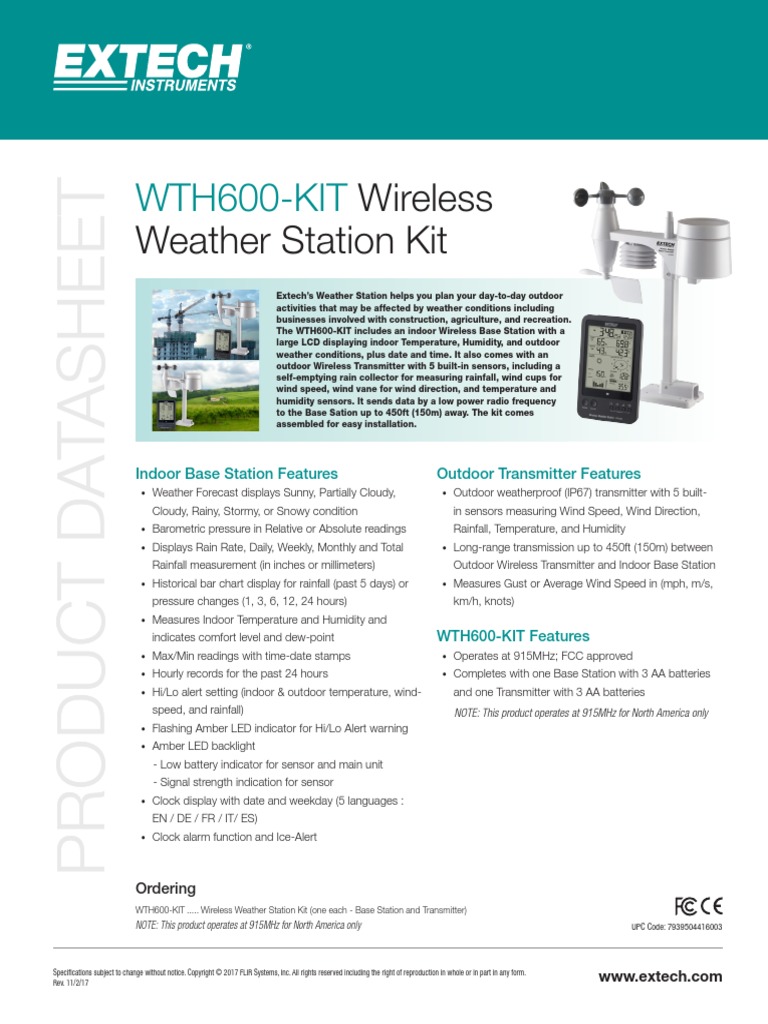 Extech WTH600-KIT Wireless Weather Station