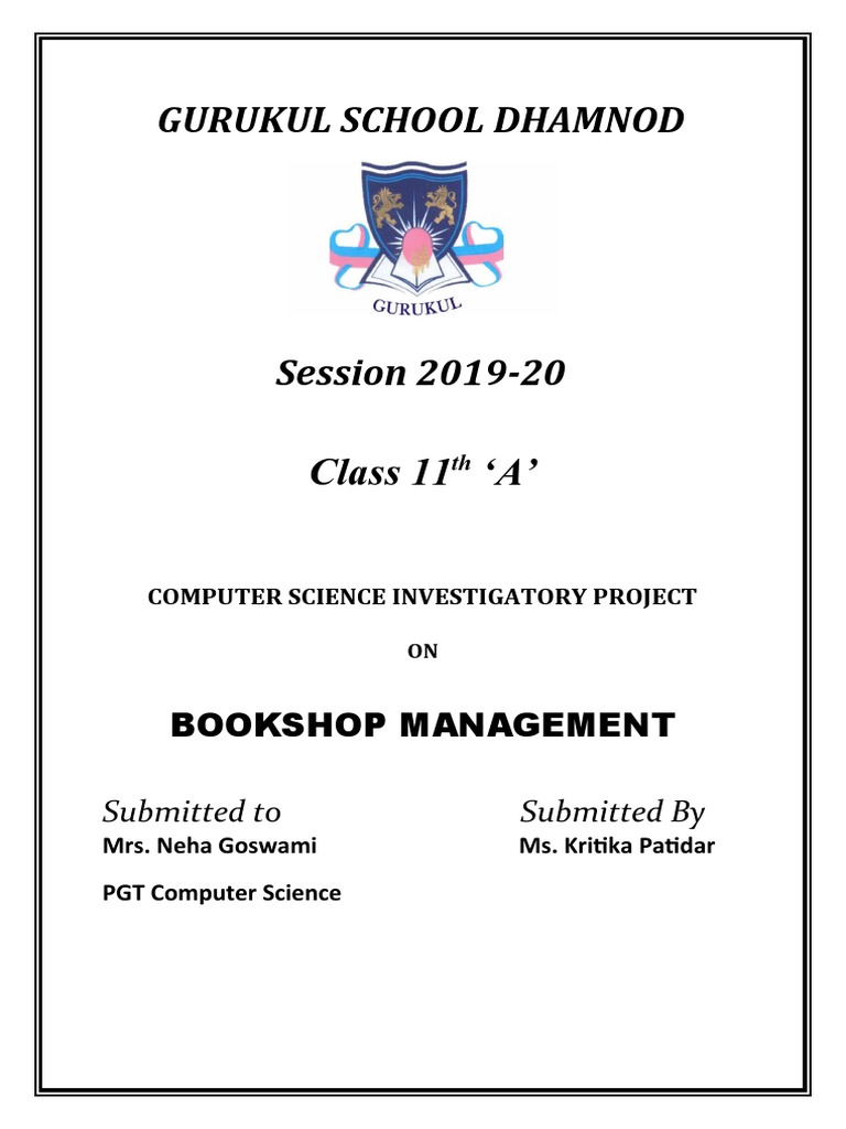 Class 11 A': Gurukul School Dhamnod | PDF | Python (Programming ...