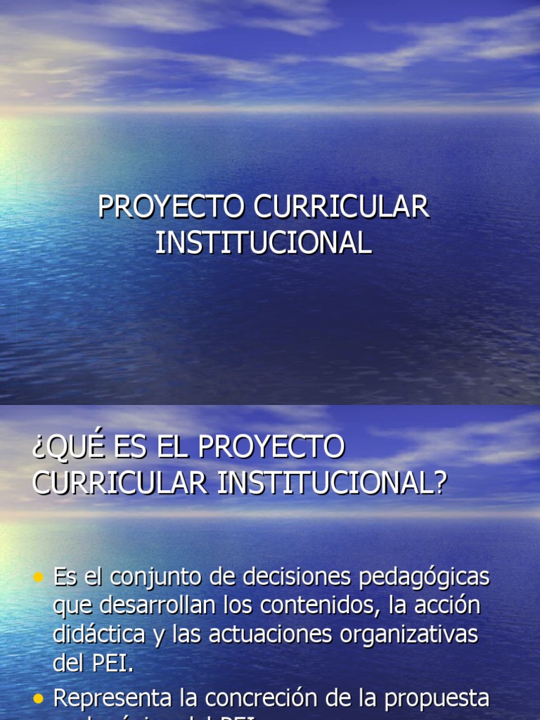 Proyecto Curricular Institucional | PDF | Plan de estudios | Cognición