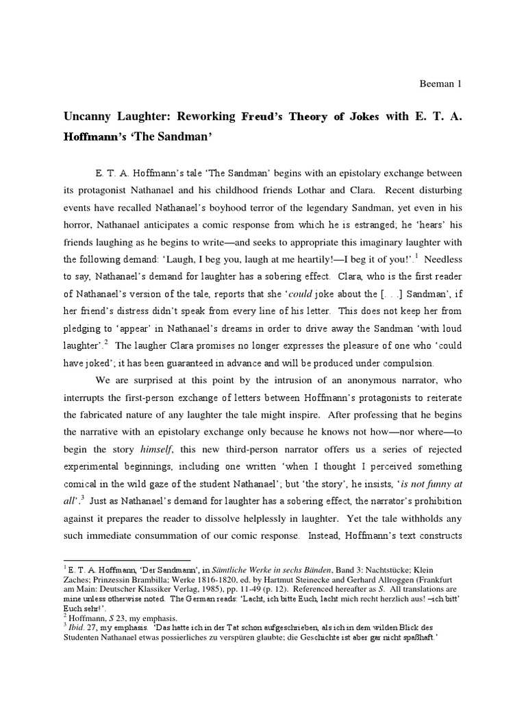 Uncanny Laughter Reworking Freuds Theory PDF Jokes Sigmund Freud