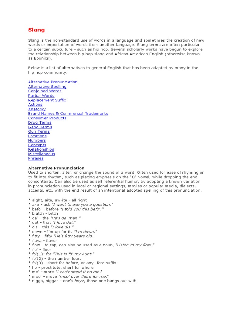 Hip Hop Slang PDF