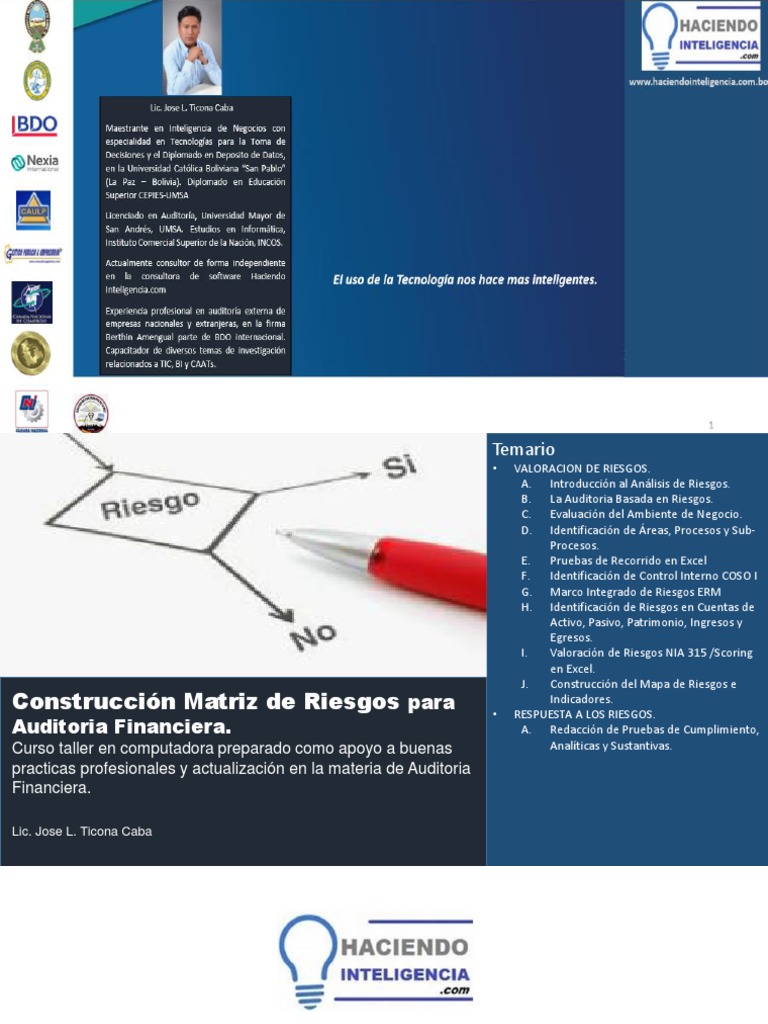 Taller: Matriz de Riesgos en Auditoría | PDF | Riesgo | Auditoría