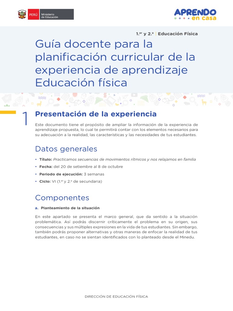 Exp7 Planificamos Secundaria Ef 1y2 | PDF | Las emociones | Aprendizaje
