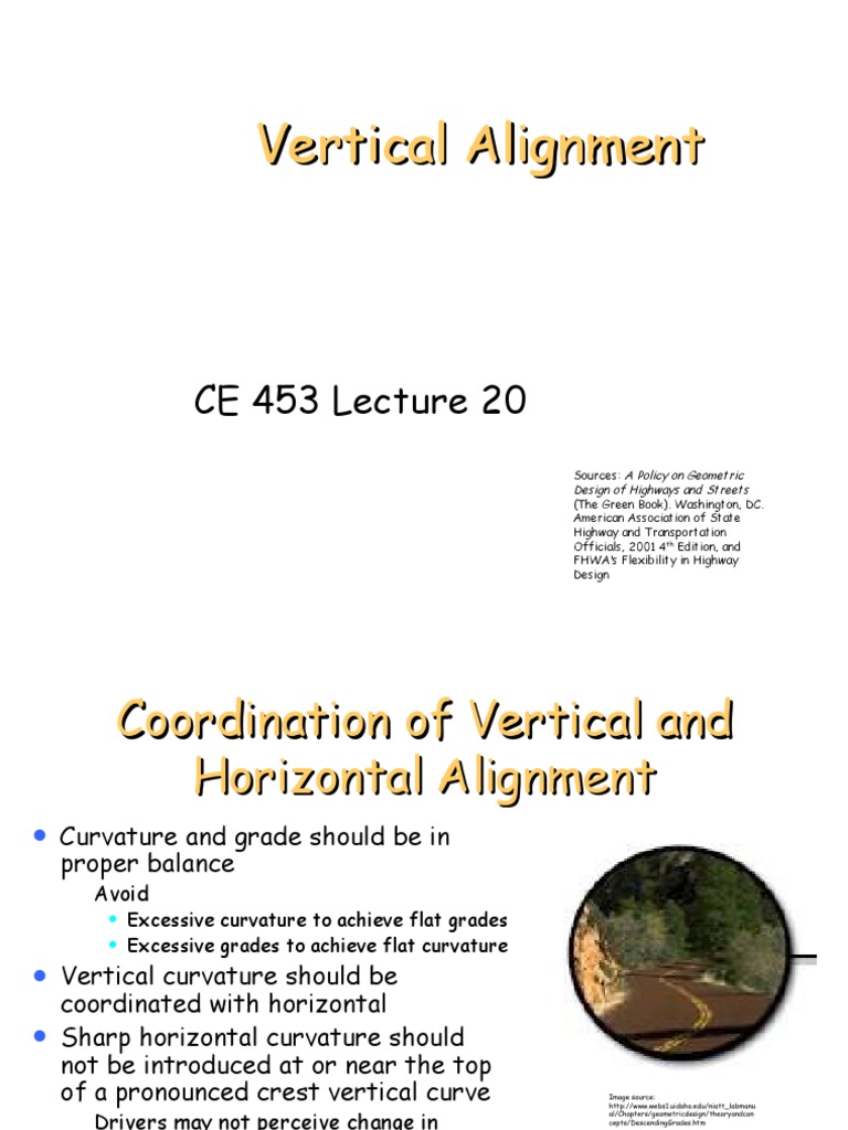 20 Vertical Alignment | PDF | Transportation Engineering | Transport