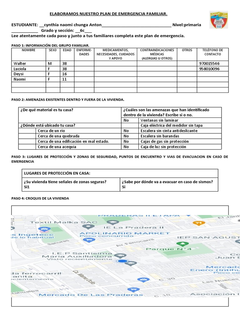 Plan Familiar de Emergencia | PDF | Gestión de emergencias