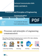 Processes and Principles of Engineering Communication: ENIE - 100 Technical Communication Skills Week-3 Lecture #1