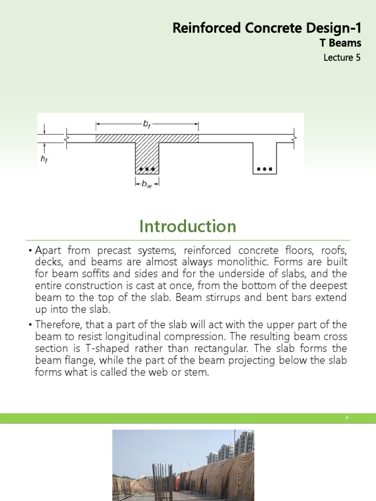RCD-Lecture 5-T Beams | Download Free PDF | Beam (Structure) | Bending