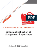 Grammaticalisation Et Changement Linguistique