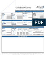 Customer Product Requirements Form
