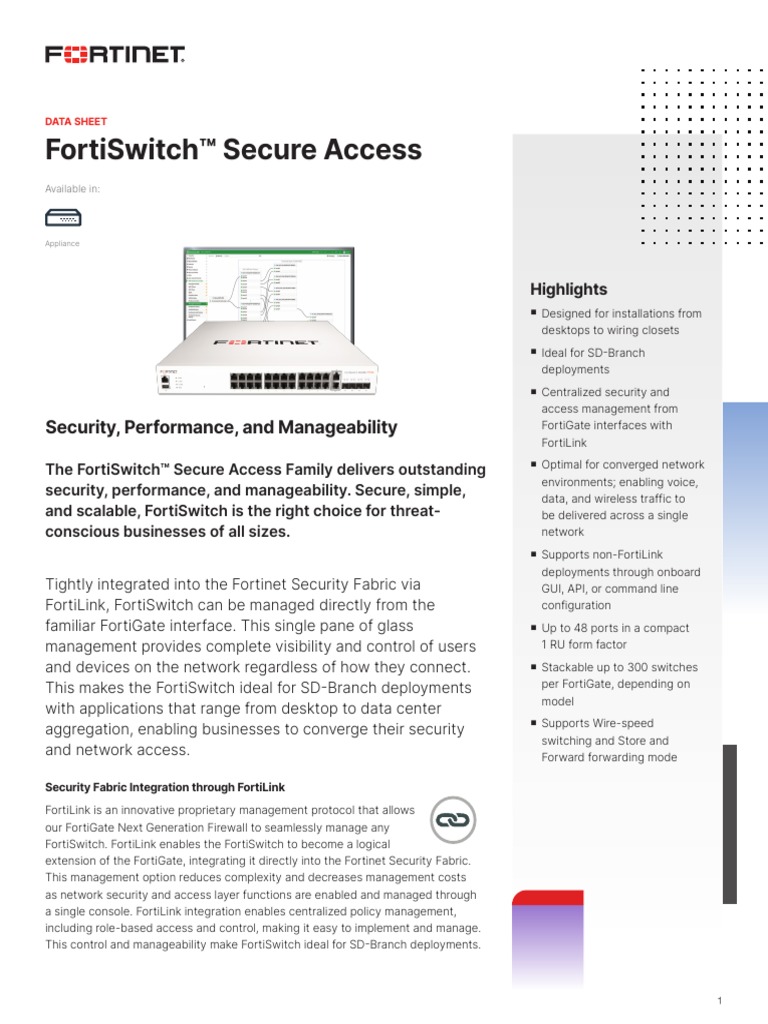 FortiSwitch Secure Access Series | PDF | I Pv6 | Internet Protocols