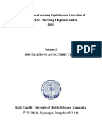 Revised Regulations and Curriculum for B.Sc. Nursing Degree 2006