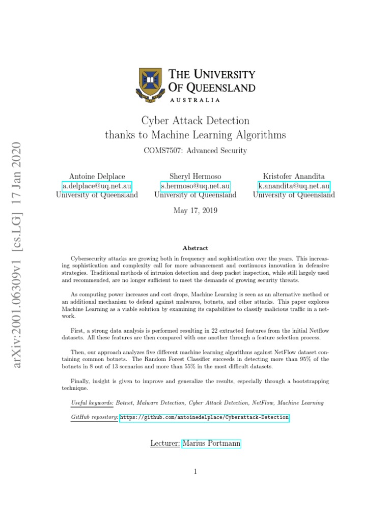 Machine Learning for Cyber Attack Detection | PDF | Port (Computer ...