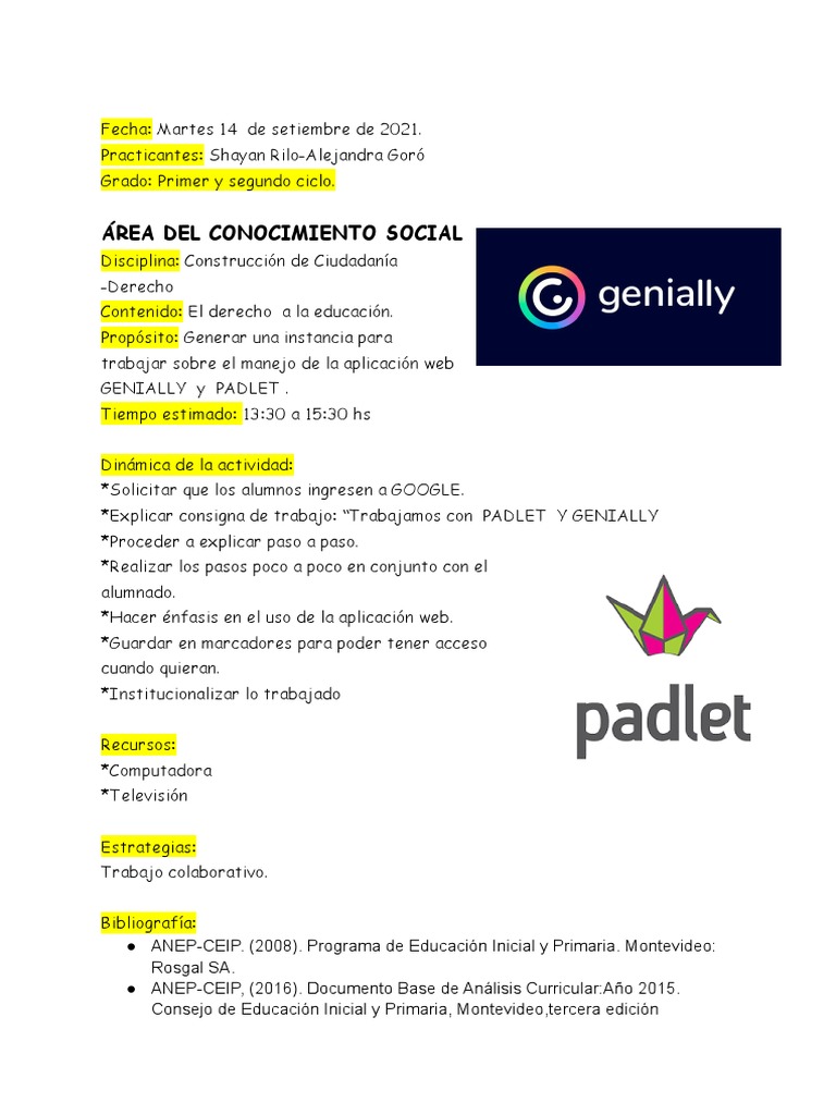 Taller: Uso de Padlet y Genially en Educación | PDF