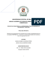 Estudio de Las Importaciones de Mercadería para Corregir El Desabastecimiento en La Compañía