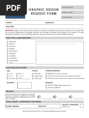 Graphic Design Request Form Template
