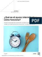 ¿Qué Es El Ayuno Intermitente y Cómo Funciona