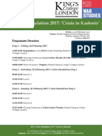 KCL Crisis Simulation 2017: Crisis in Kashmir': Programme Structure