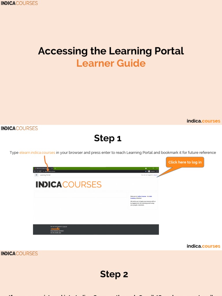 Indica Courses Learning Portal Guide | PDF | Gmail | Login