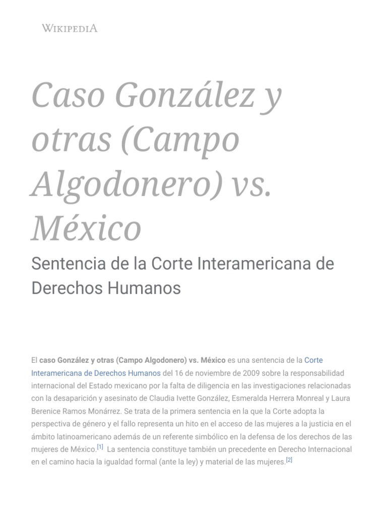 Caso González y Otras (Campo Algodonero)