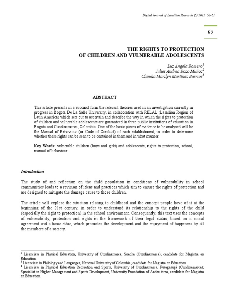 Protecting Rights of Vulnerable Youth | PDF | Children's Rights | Rights
