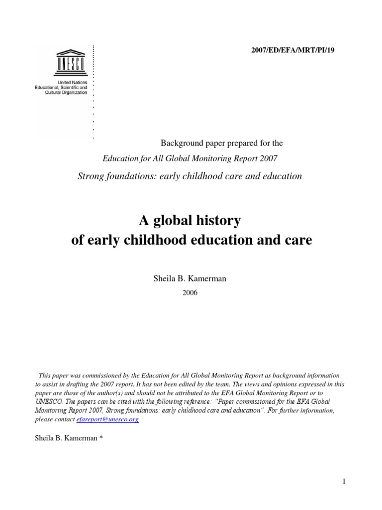 Global History of Early Childhood Education | PDF | Preschool ...