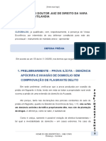 Defesa Preliminar  plantação balança  Desclassificatoria