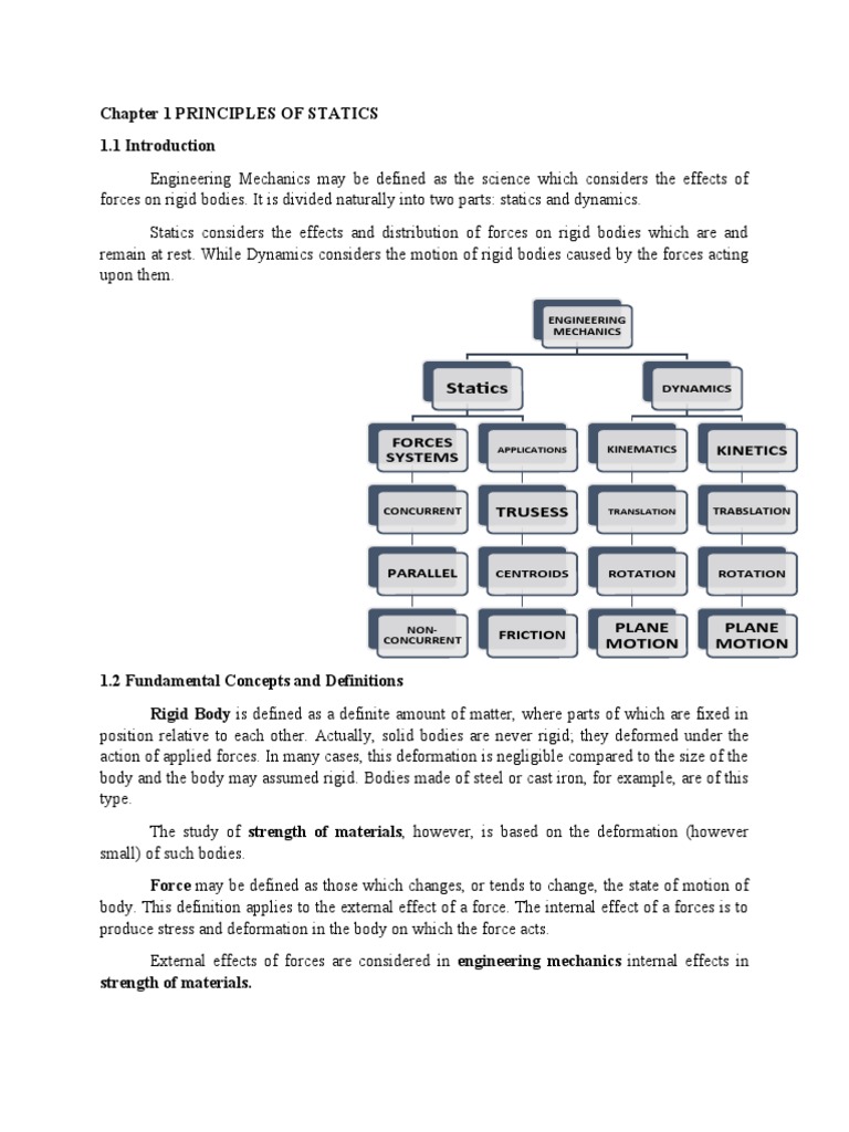Principles of Statics in Engineering Mechanics | PDF