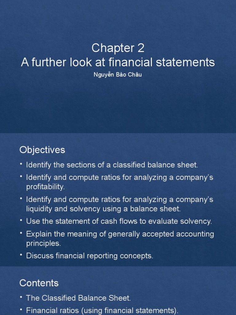 Chapter 2 - A Further Look at Financial Statements | PDF | Balance ...