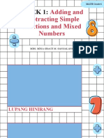 WEEK 1 Adding and Subtracting Simple Fractions and Mixed Numbers