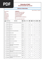 University of Delhi: Semester Examination May-June 2021 Statement of Marks/Grades