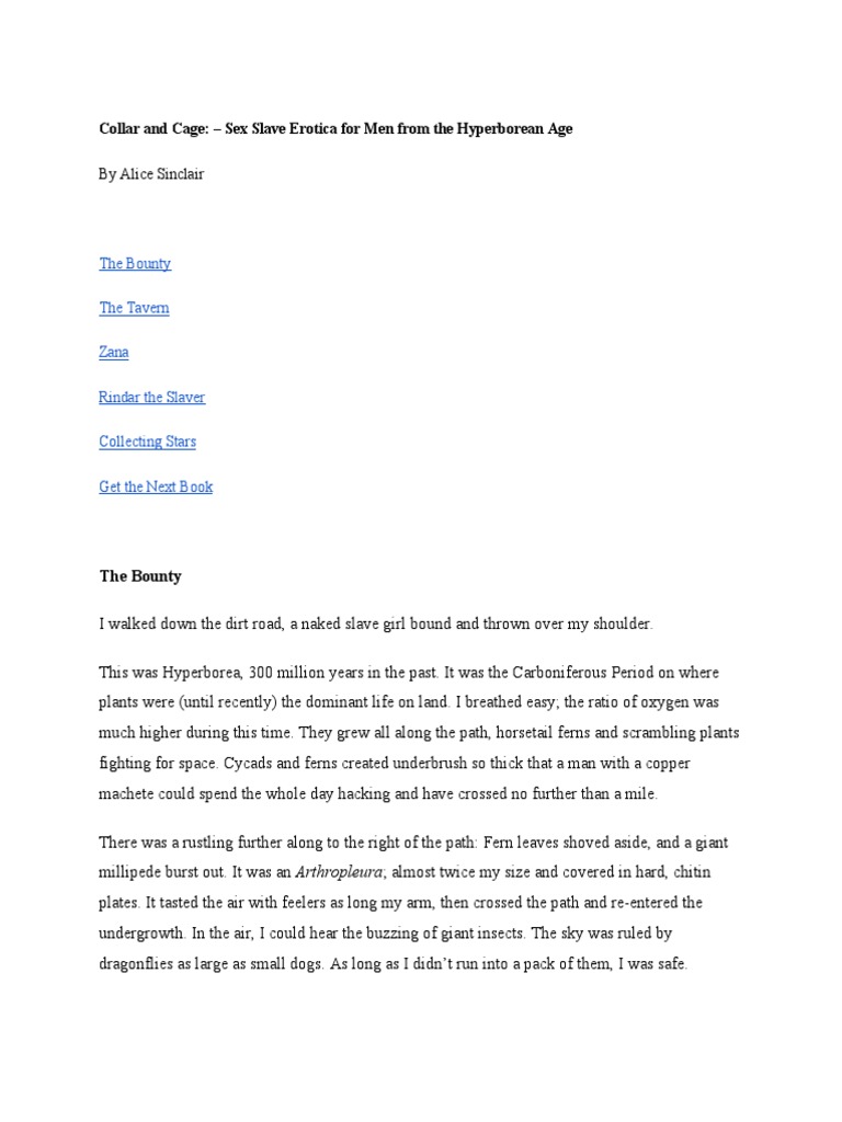 By Alice Sinclair: Collar and Cage: - Sex Slave Erotica For Men From The Hyperborean Age | PDF