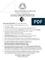 UKMT - IMC - Intermediate Mathematical Challenge 2007 - Questions