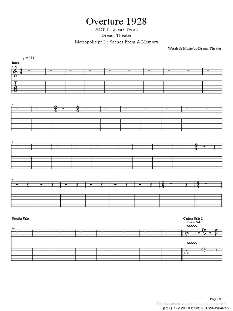 Overture 1928 Solo Pdf