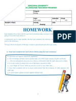 Homework: Amazonia University English Language Teaching Program