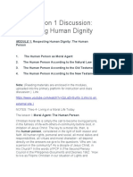 Respecting Human Dignity: The Human Person as Moral Agent