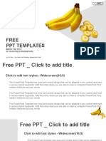 Bananas Whole and Sliced On White Background PowerPoint Templates Widescreen