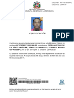 Certificación: Procuraduría General de La República