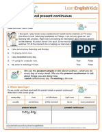 Grammar Games Present Simple and Present Continuous Worksheet 2