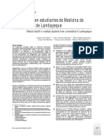 Salud Mental en Estudiantes de Medicina de Universidades de Lambayeque