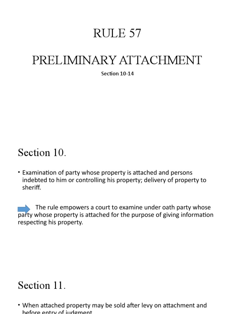 Rule 57 Preliminary Attachment: Section 10-14 | PDF | Law