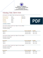 Minutes of The Meeting Template