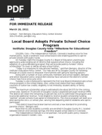 Release 03-16-11 Douglas Choice Vote