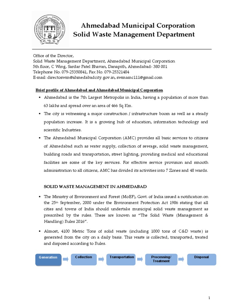 Ahmedabad Solid Waste Management Overview | PDF | Municipal Solid Waste ...