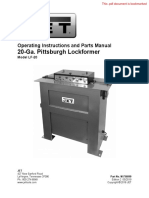 20-Ga. Pittsburgh Lockformer: Operating Instructions and Parts Manual