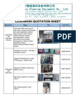 Leisuwash Quotation Sheet: 杭州镭速清洗设备有限公司 Hangzhou Leisu Cleaning Equipment Co., Ltd