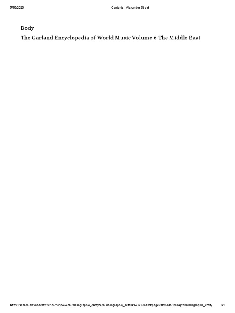 Body Garland Encyclopedia of World Music Volume 6 The Middle East