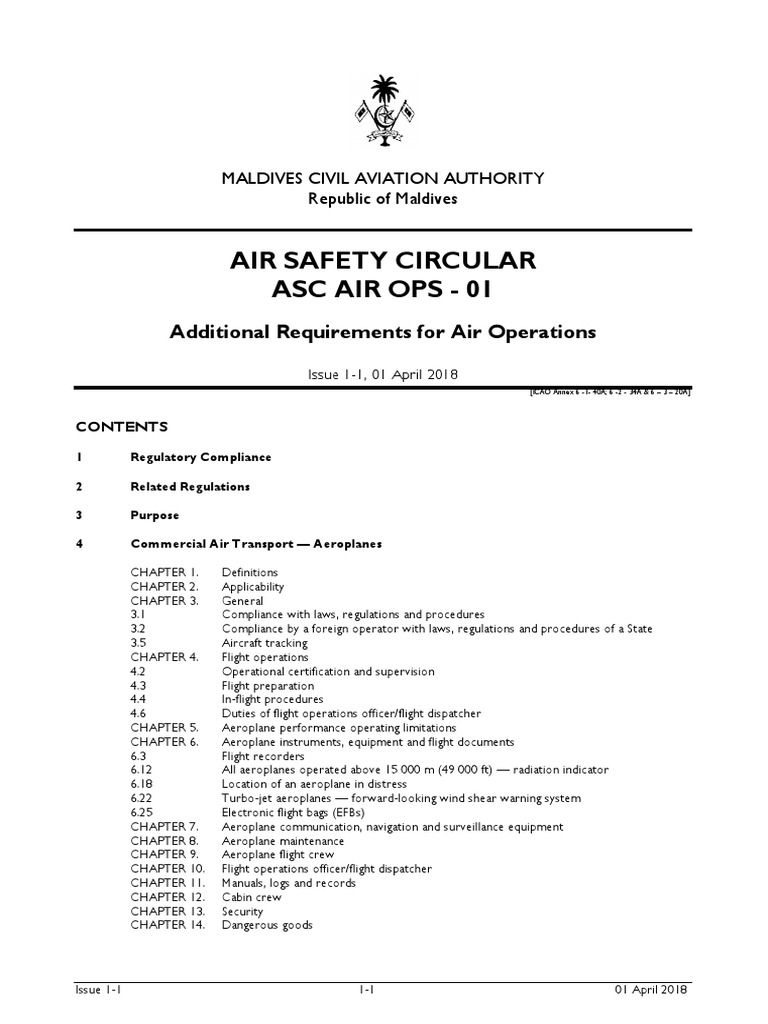 Maldives Air Operations Safety Circular | PDF | Flight Recorder ...