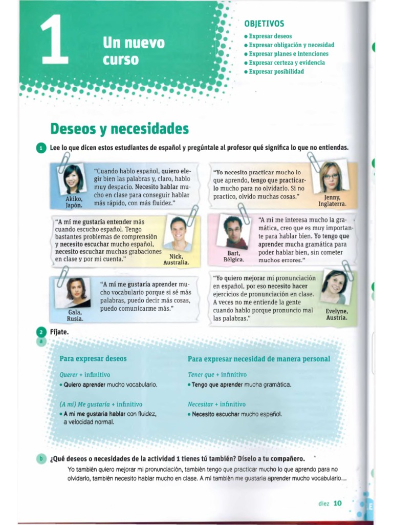 ELE ACTUAL A2 - Leccion 1 | PDF | Lengua española | Lingüística